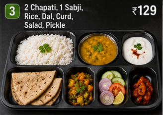 Full Meal with Rice (Chapati)
