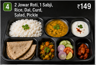 Full Meal with Rice (Roti)